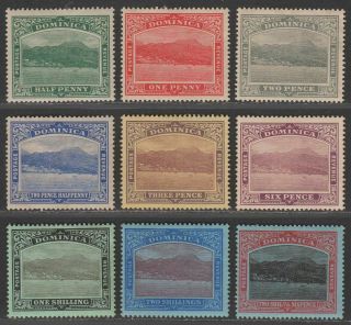 Dominica 1908 Kevii Roseau Set To 2sh6d Mostly Sg47 - 53c With Toned Gum