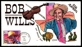 Scott 2774 29 Cents Bob Wills Collins Hand Painted Fdc