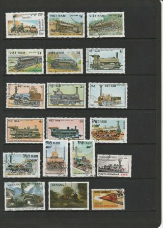 Trains Locomotives Rail Transport Thematic Stamps 4 SCANS (2214) 3