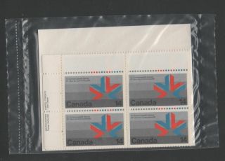 Canada 1978 757 14¢ Stamp Commonwealth Games 4 Corner Plate Blocks Mnh