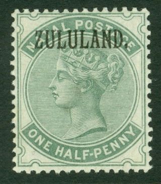 Sg 12 Zululand 1888 - 93.  ½d Dull Green With Stop.  Lightly Mounted Cat £55