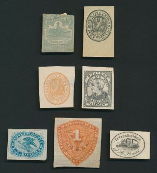 Us 1851 - 1870 Carrier Stamps & Local Post Unchecked,  Incs Pony Express,  Wharton 