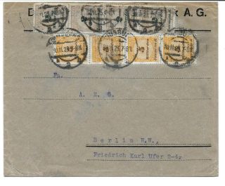Germany Postal History Inflation Period Cover Addr Berlin Canc Yr 