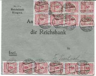 Germany Postal History Inflation Period Cover Addr Canc Bingen Yr 