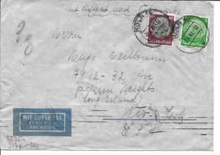 Germany Postal History Wwii Censored Cover Addr Ny United States Canc Yr 