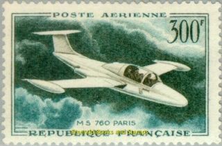 Ebs France 1959 Airmail: Morane - Soulnier 760 