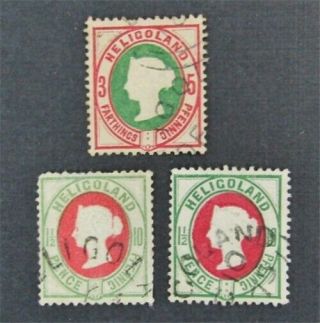 Nystamps British Heligoland Stamp 16.  17a.  17b $74