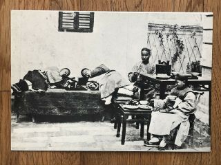 China Old Postcard Chinese People Smoking Opium 1874