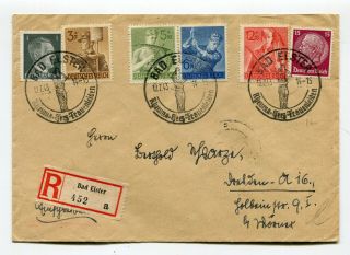 Germany 1943 Third Reich Labor Service Corps Set Stamps On Registered Cover