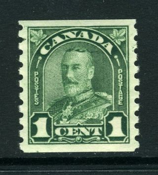 Canada Scott 179 - Lh - 1¢ Deep Green Arch / Leaf Coil (. 027)
