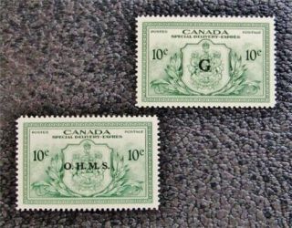 Nystamps Canada Stamp Eo1 Eo2 Og H $43