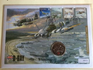 60th Anniversary D Day First Day Cover And £5 Coin