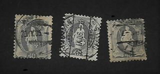 Switzerland Three 1899 2nd Issue 40c Grey Values Cv £60