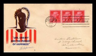 Dr Jim Stamps Us 2c Thomas Jefferson First Day Cover Strip Scott 1055