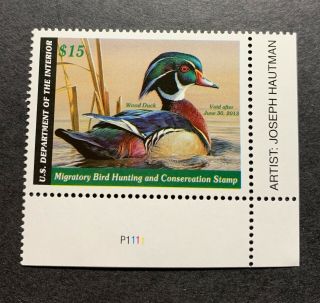 Wtdstamps - Rw79 2012 Plate - Us Federal Duck Stamp - Og Nh