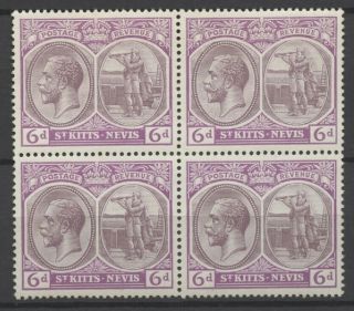 No: 68268 - St Kitts & Nevis - 6 D - An Old Block Of 4 - Mnh