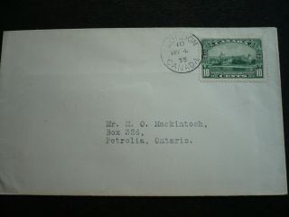 Postal History - Canada - Scott 215 On First Day Cover To Petrolia From London