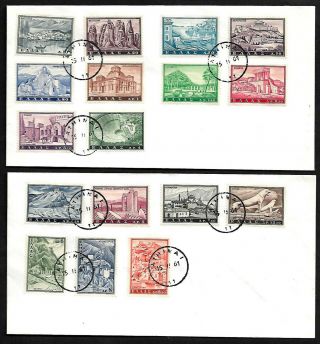 Greece:1961,  Tourist Publicity Issue,  Complete Set On Two First Day Covers