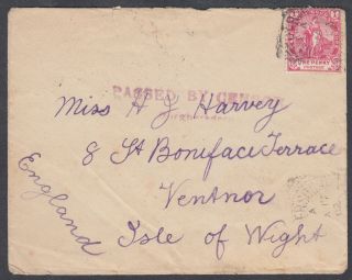 Boer War,  Burgherdorp Censor Via Southhampton Packet Letter: Ventnor (b/s),  Iow