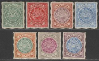 Antigua 1908 King Edward Vii Set To 1sh Sg41 - 49 Cat £80 Toned Gum