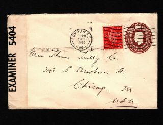 Opc 1940 Gb Kgvi To Usa Censor James Pearsall Co Stationary & Perfin " Jp/co "