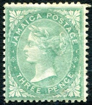Jamaica - 1863 3d Green Sg 3 Mounted V30968