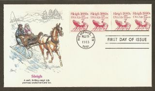 1900 5.  2c Sleigh 1880s - Fleetwood Fdc Coil (2,  2)