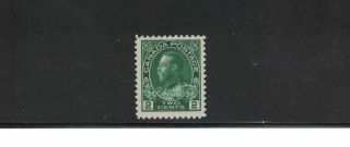 King George V Admiral Issue 2c Green.  Never Hinged Unitrade 107e Dry Printing