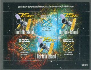 Norfolk Island Space - Stamp Odyssey Min Sheet Mnh - 2001