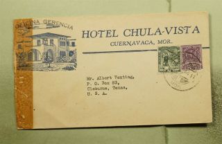 Dr Who 1944 Mexico Cuernavaca Hotel Advertising To Usa Wwii Censored E55971