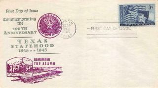 938 3c Texas Statehood,  First Day Cover Cachet [d469927]