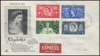 Gb 1953 Qeii Illustrated Coronation Fdc Art Craft Express Delivery