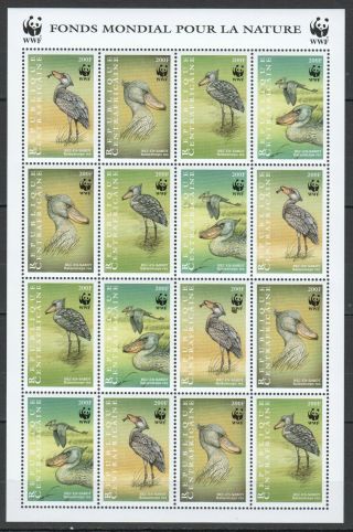 K802 1999 Central Africa Wwf Birds Fauna Michel 18 € 1sh Mnh Stamps