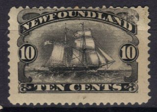 Stamp Canada Nfl Scott 59 Cat$100.  00 Schooner 10c Hinged Ref 538 830 Fs