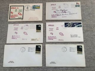 6 1969 Space Apollo 11 Prime Recovery Ship Uss Hornet Postal Covers