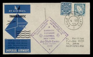 Dr Who 1939 Ireland First Flight Imperial Airways To Newfoundland E69254