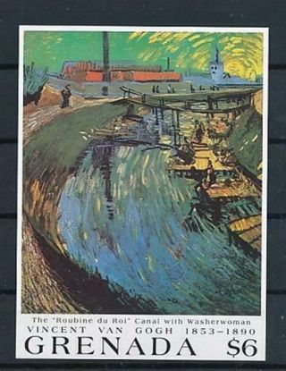 D280282 Paintings Art Van Gogh Canal With Washerwoman S/s Mnh Grenada