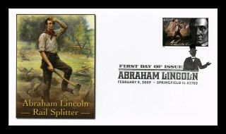 Dr Jim Stamps Us Abraham Lincoln Rail Splitter First Day Cover Fleetwood