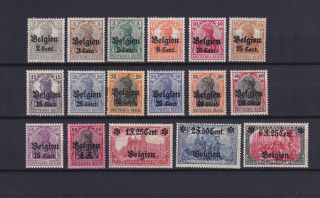 Germany 1916,  German Occupation,  Wwi,  Belgium,  Mi 10 - 25,  Cv €110,  Mlh