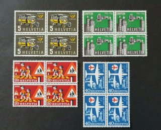 1956 Switzerland Schweiz Suisse In Blocks Of 4 Vf Mnh B264.  22 Start 0.  99$