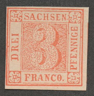 1850,  Germany,  Sachsen,  3 Pfg,  Mng,  Mi 1,  Sc 1,  Reprint,  Cv 8000$ For A