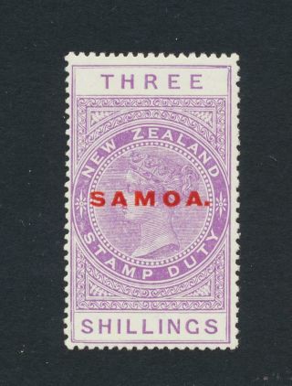 Samoa 1923,  3sh Postal Fiscal Perf 14½x14,  Vf Mlh Sg 129 (see Below)