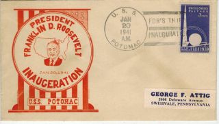 Fdr Franklin Roosevelt 1941 3rd Term Inauguration Day Naval Uss Potomac Cancel