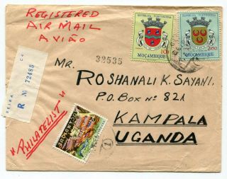Dh - Mozambique 1966 Beira Cds - Registered Airmail Cover To Uganda