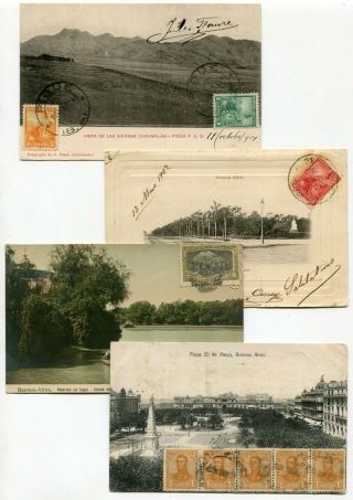 Dh Argentina 1904 - 1910 Group Of Four Early Picture Postcards - - 2