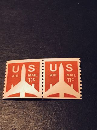 Scott C82 Us Air Mail Stamp 1971 11c Jet Airliner Coil Pair Mnh