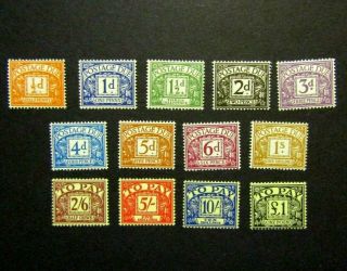 1959 - 63 Gb - Postage Due Set 1/2d To £1 Mvlh To Mh Mounted - Sg D56 - D68