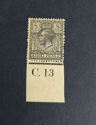 Gb Stamps King George V 1912 - 24 Sg 390 8d Black Yellow Control (c13) M/mint