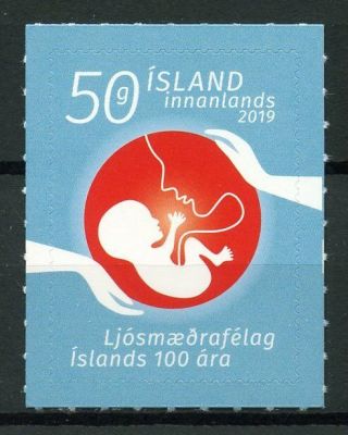 Iceland 2019 Mnh Icelandic Midwives Association 1v S/a Set Medical Health Stamps