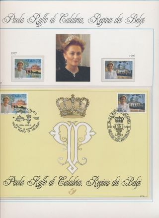 Xb70594 Belgium 1997 Italy Queen Paola Joint Issue Fdc/mnh